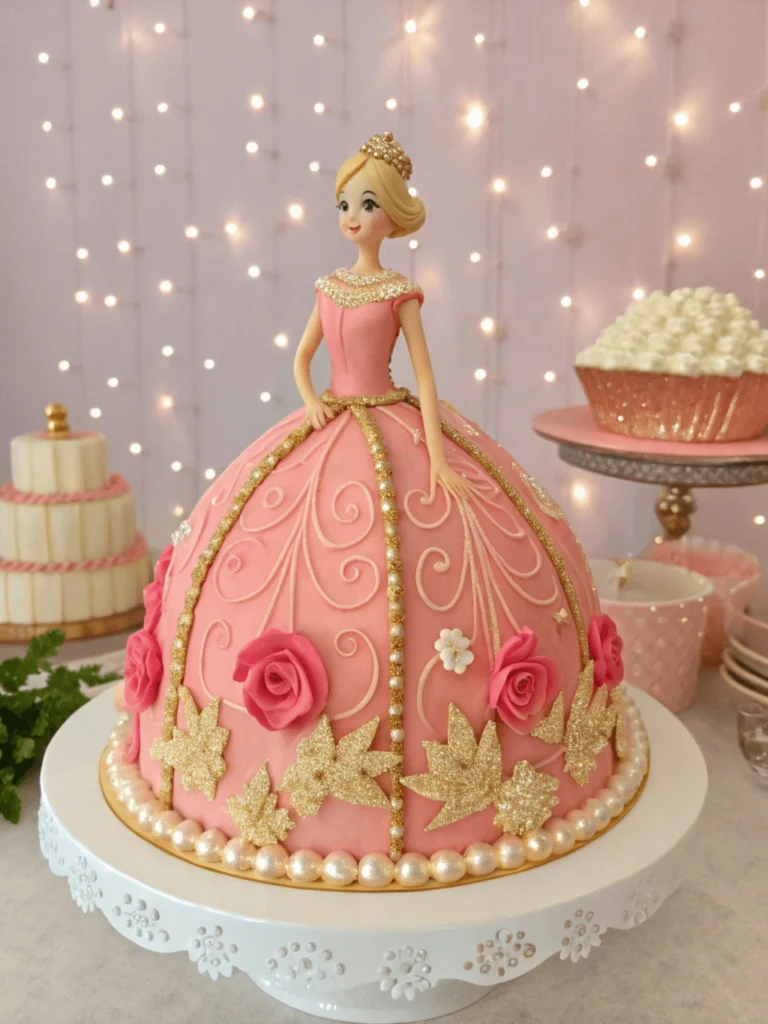 a beautifully crafted princess themed barbie cake 1