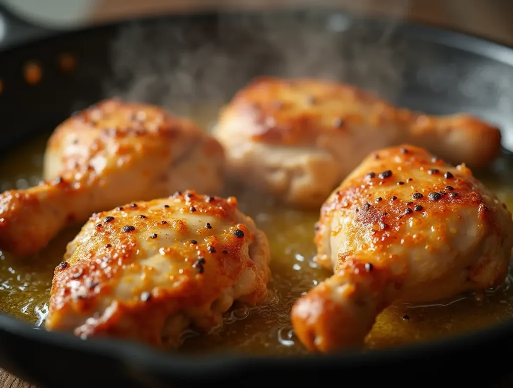Chicken Frying in Skillet
