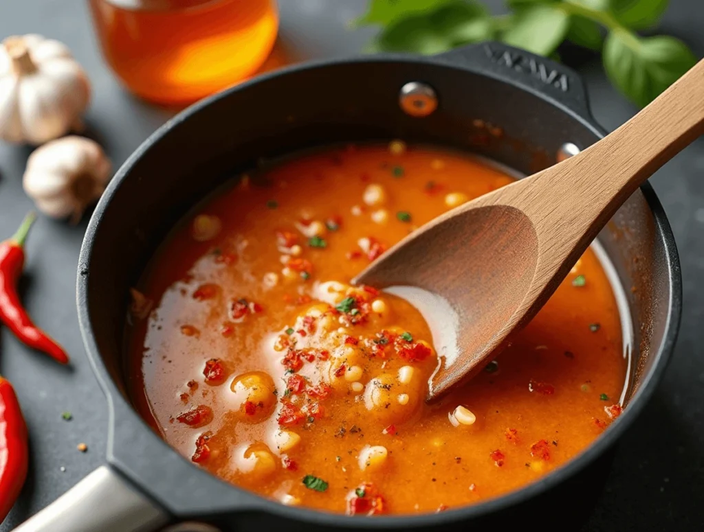 hot Honey Sauce in Pan