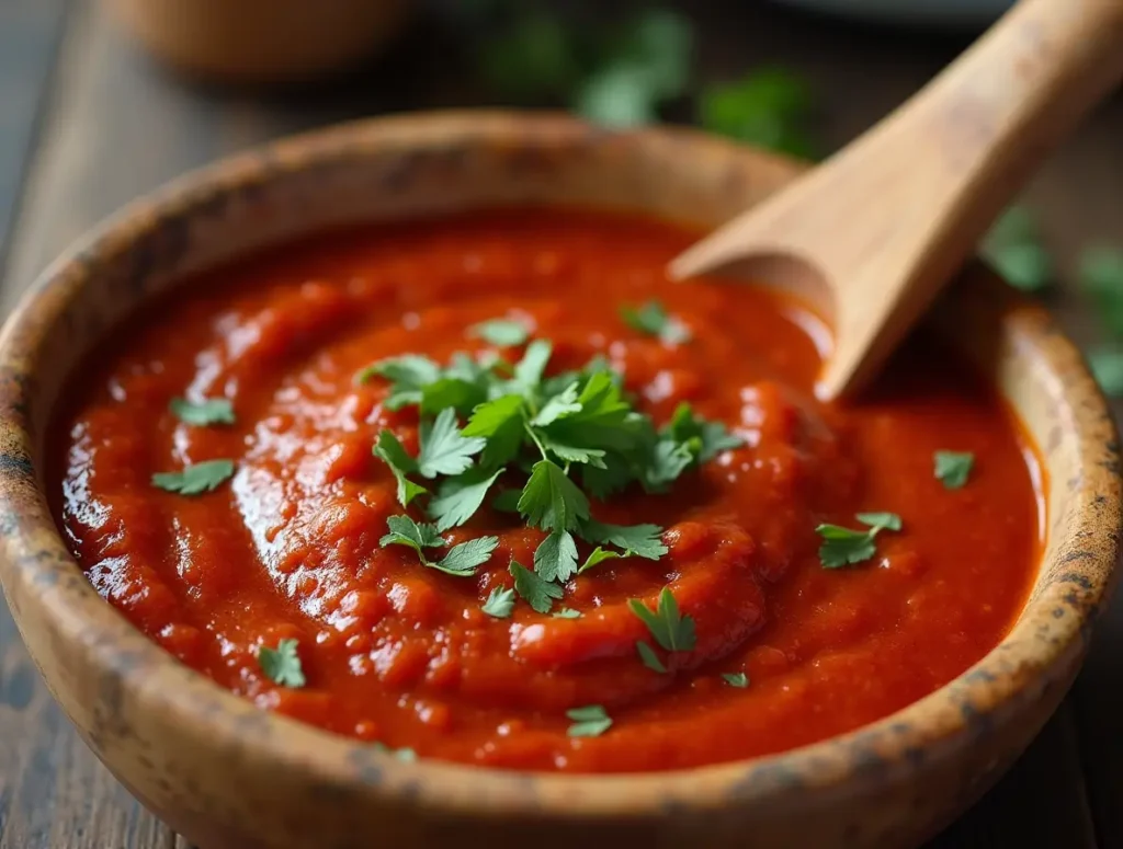 Bowl of homemade Mexican hot sauce