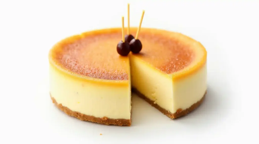 Fresh ingredients for French Cheesecake: cream cheese, lemons, graham crackers, and eggs.