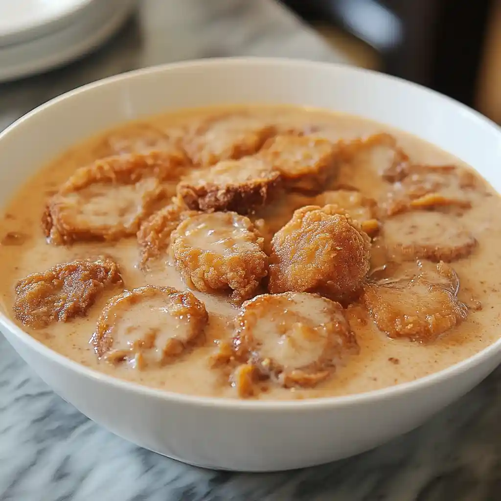 Chicken livers soaking in milk before frying